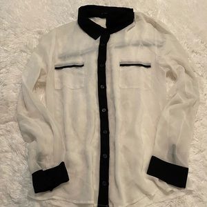 Sheer Button Down Blouse